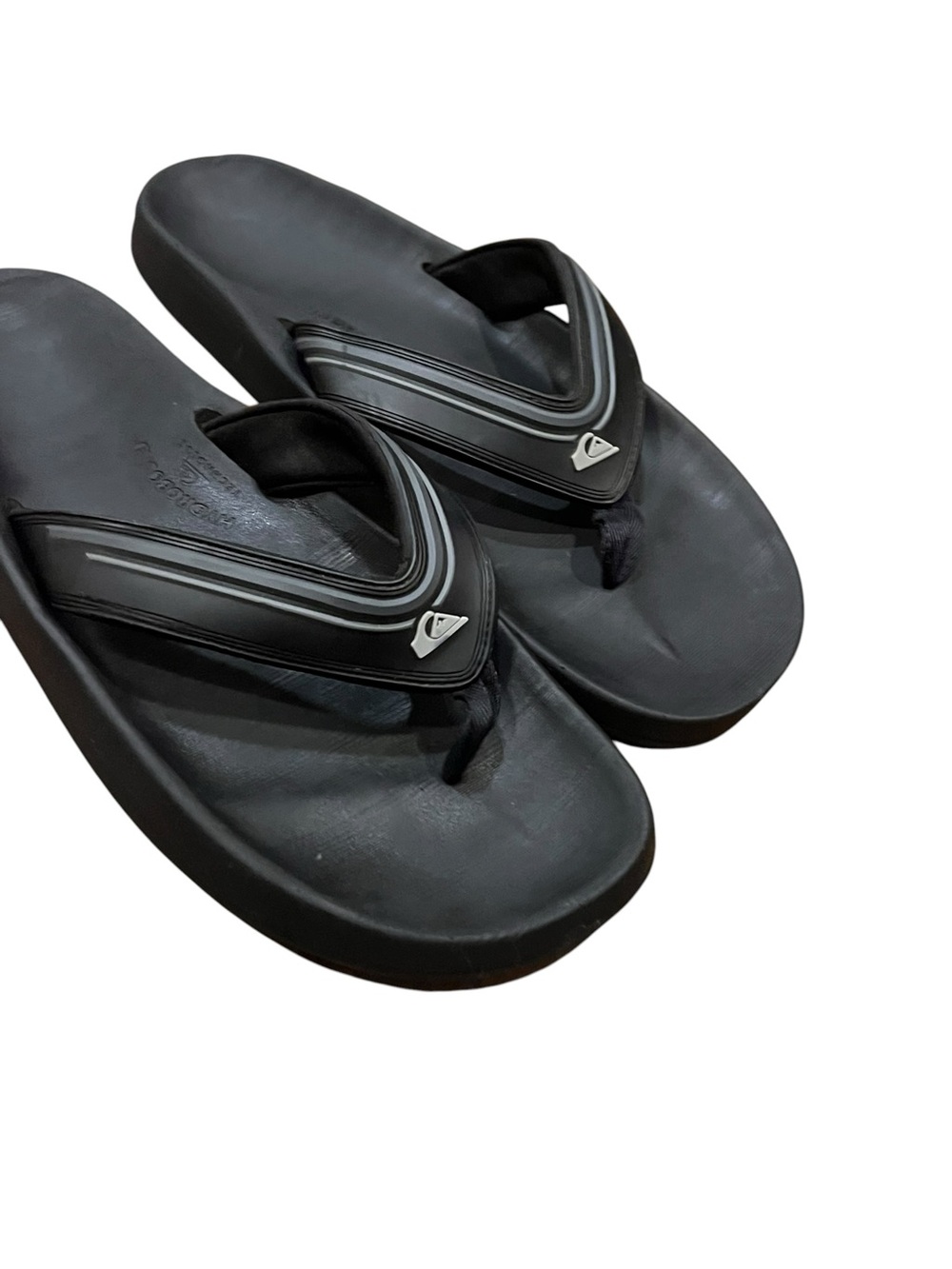 Quiksilver Black Men's Foam Thong Sandals with Logo Accent
